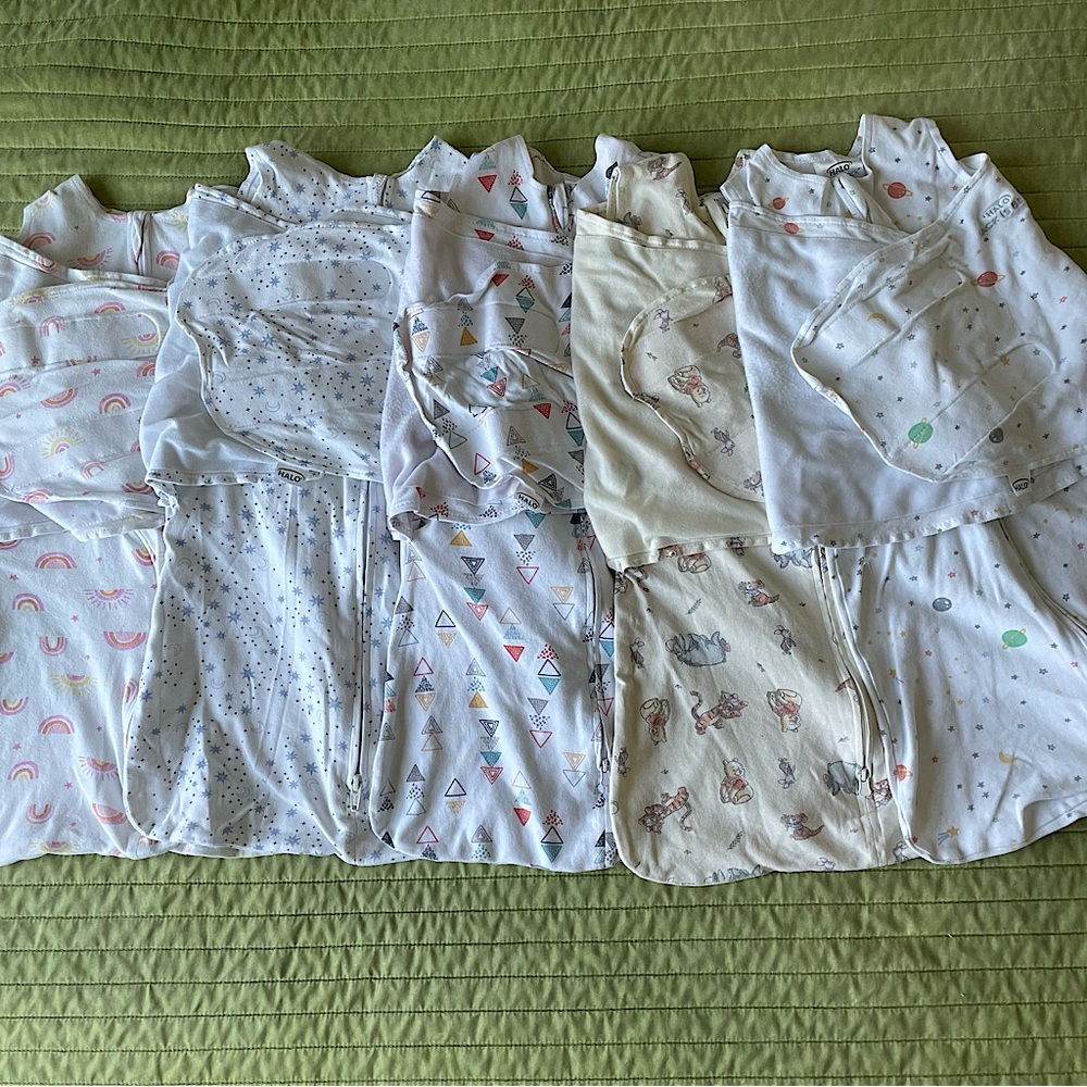 Halo Sleep Sack Swaddle 3-6 month 100% Cotton Baby Sleeping Velcro Gently Used